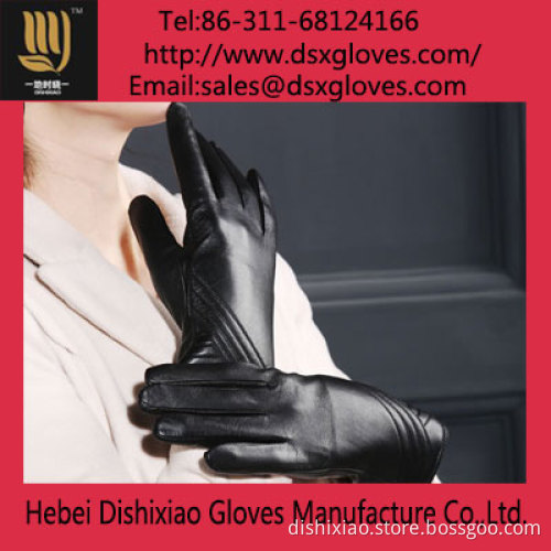 Women Leather Warm Gloves